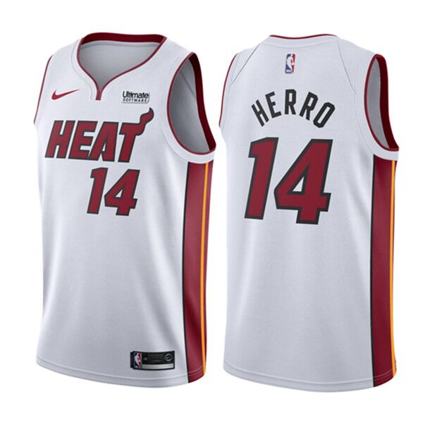 Men's Miami Heat #14 Tyler Herro White NBA Association Edition Swingman Stitched Jersey